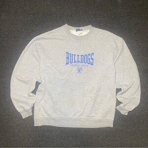 Fresno state bulldogs vintage embroidered gray crew neck size large